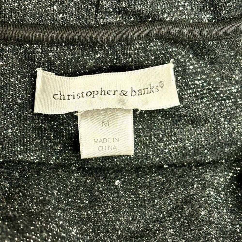 Christopher & Banks Black Silver Cowlneck Pullover Sweatshirt Misses Size M - Picture 8 of 8